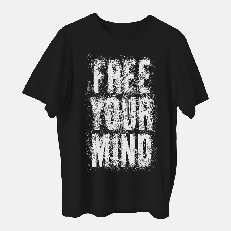 تی شرت آستین کوتاه مردانه مدل تایپوگرافی ذهن خود را ازاد کنید mo417