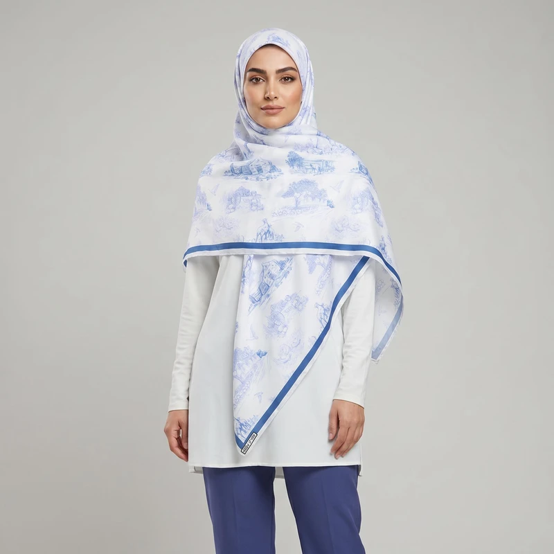 روسری زنانه مدل ابریشم توییل لاکچری کد ab500