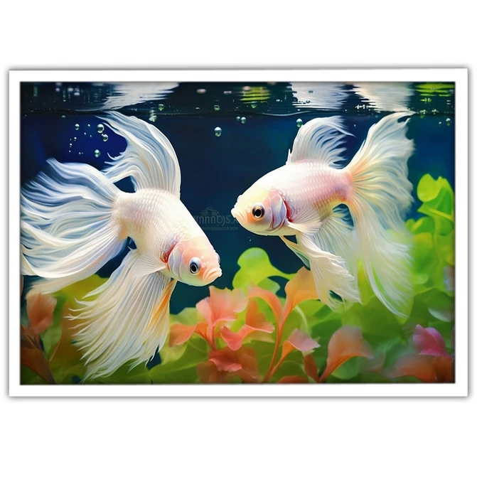 تابلو نوری بکلیت طرح نقاشی طبیعت و ماهی فایتر مدل W-MID-17486