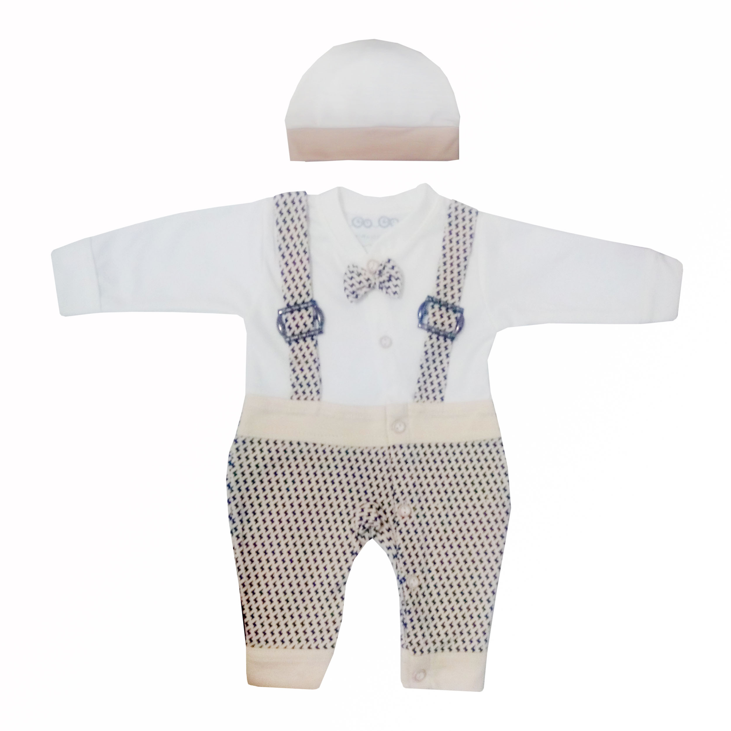 ست سرهمی و کلاه نوزادی کد 003