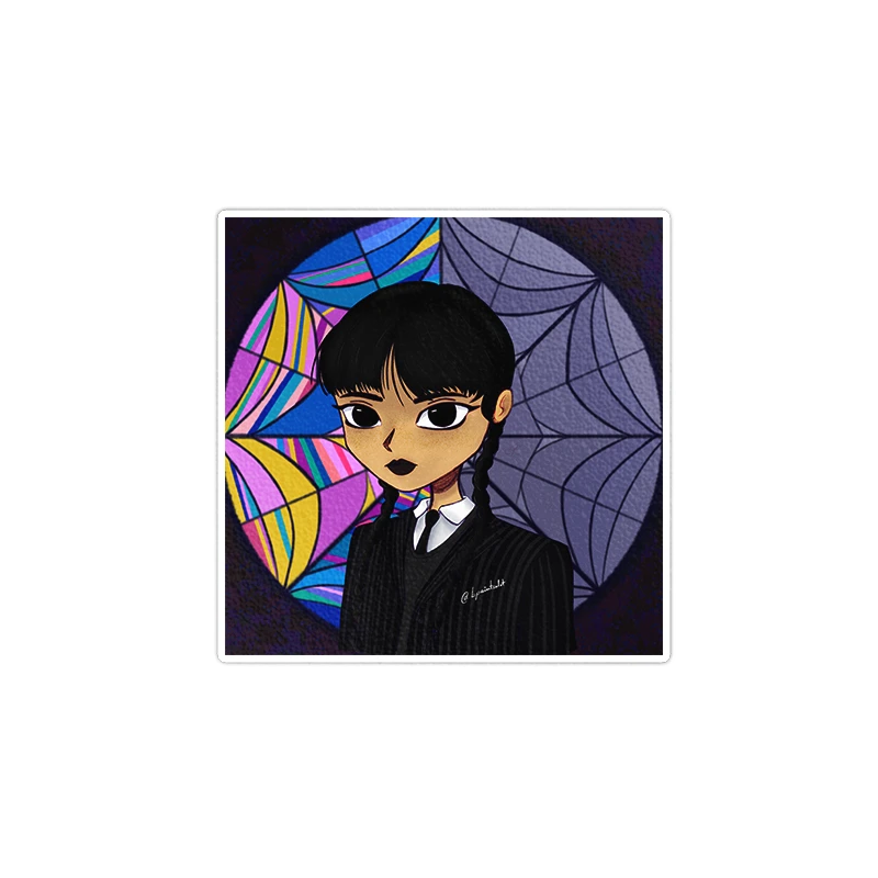        استیکر لپ تاپ ویندی دیزاین طرح wednesday مدل 1605