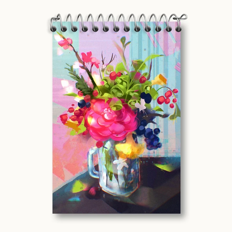 دفتر یادداشت 50 برگ خندالو مدل گلدان گل کد F360