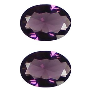 سنگ زینتی آمیتیست هویار مدل تراش بیضی کد 9.8 بسته دو عددی