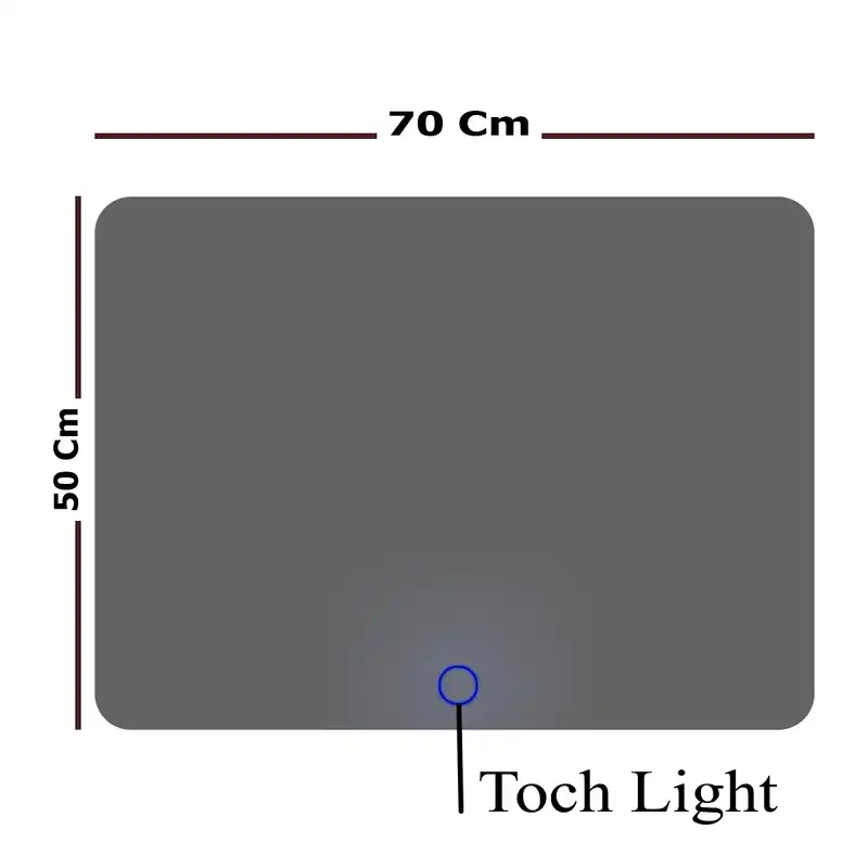 آینه سرویس بهداشتی مدل مستطیل لمسی بک لایت  کد TWO70