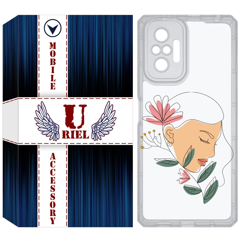 کاور یوریل مدل Clear کد 53 طرح صورت زن مناسب برای گوشی موبایل شیائومی Redmi Note 10 Pro / Note 10 Pro Max