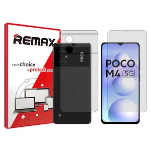Remax HyGEL model transparent screen protector suitable for Xiaomi Poco M4 5G mobile phone along with the back protector