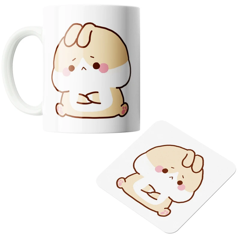 ماگ پاد آفرین مدل فانتزی کد ۶۷ به همراه زیر لیوانی