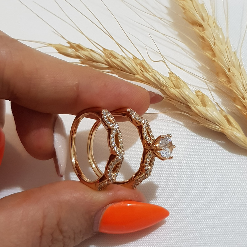 انگشتر زنانه ژوپینگ مدل حلقه و پشت حلقه نگینی 208 انگشتر زنانه ژوپینگ مدل حلقه و پشت حلقه نگینی 208