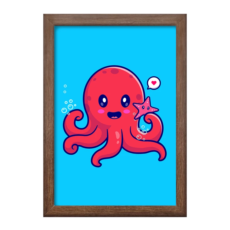 تابلو خندالو طرح حیوانات بامزه هشت پا کد 29733