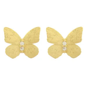 گوشواره طلا 18 عیار زنانه طلای مستجابی مدل پروانه کد 167084