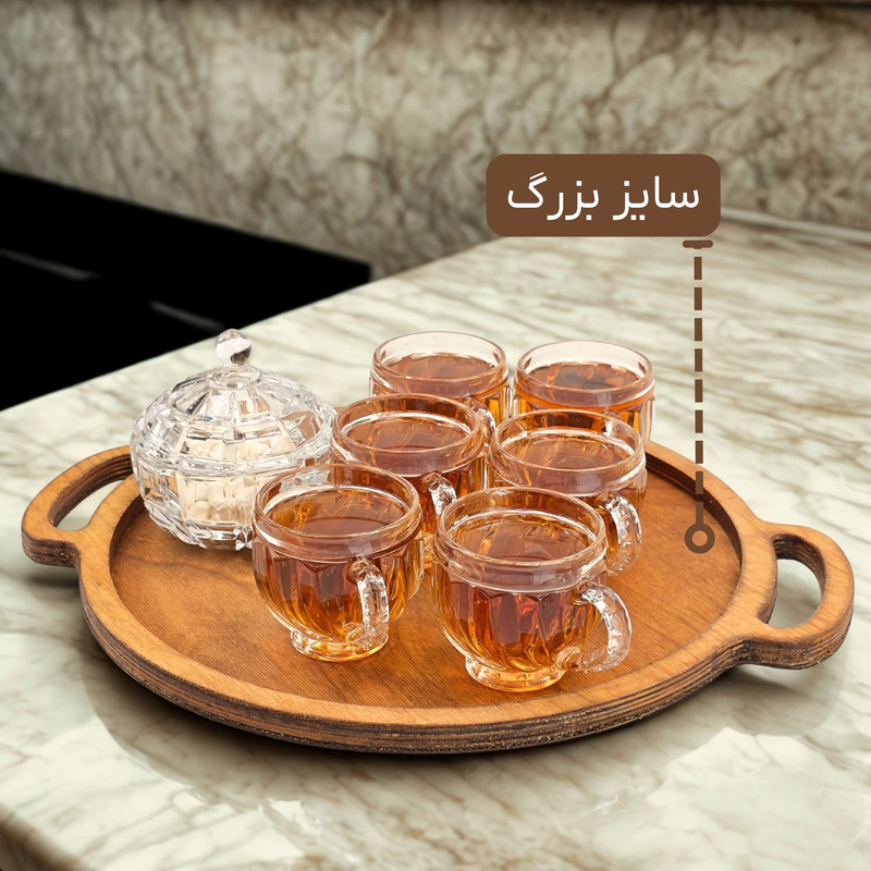 سینی دسته دار مدل چوبی SN24S مجموعه 2 عددی
