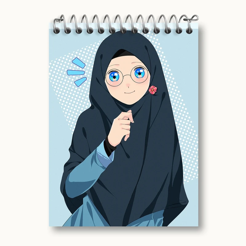 دفتر یادداشت 50 برگ خندالو مدل دخترانه باحجاب کد 26026