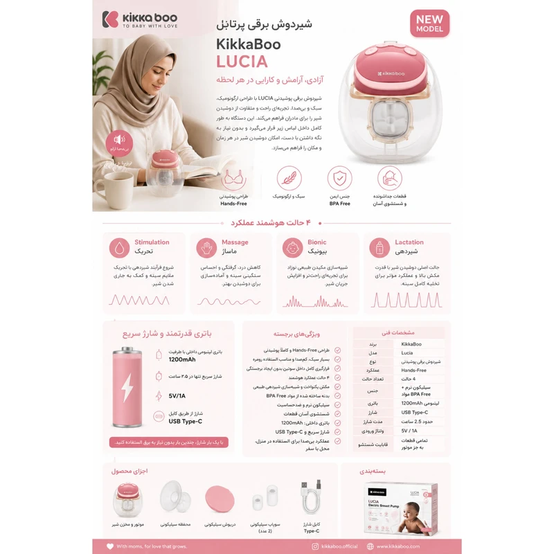 عکس شماره 5 : شیردوش برقی کیکابو مدل lucia