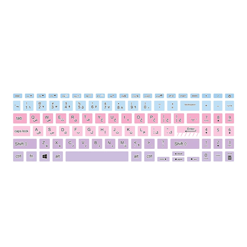 برچسب حروف فارسی کیبورد توییجین و موییجین مدل colors 24 مناسب برای لپ تاپ ایسوس VivoBook Go 15 E1504