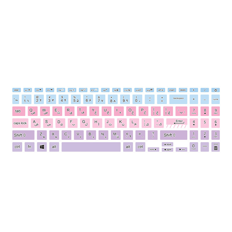 برچسب حروف فارسی کیبورد توییجین و موییجین مدل colors 24 مناسب برای لپ تاپ ایسوس VivoBook Go 15 E1504