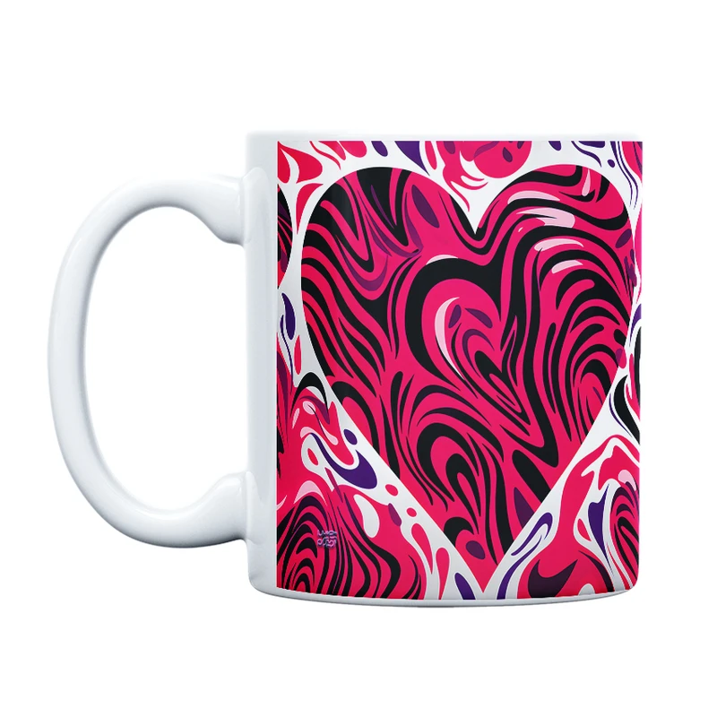 ماگ حس آمیزی طرح عاشقانه مدل قلب زیبا کد 45