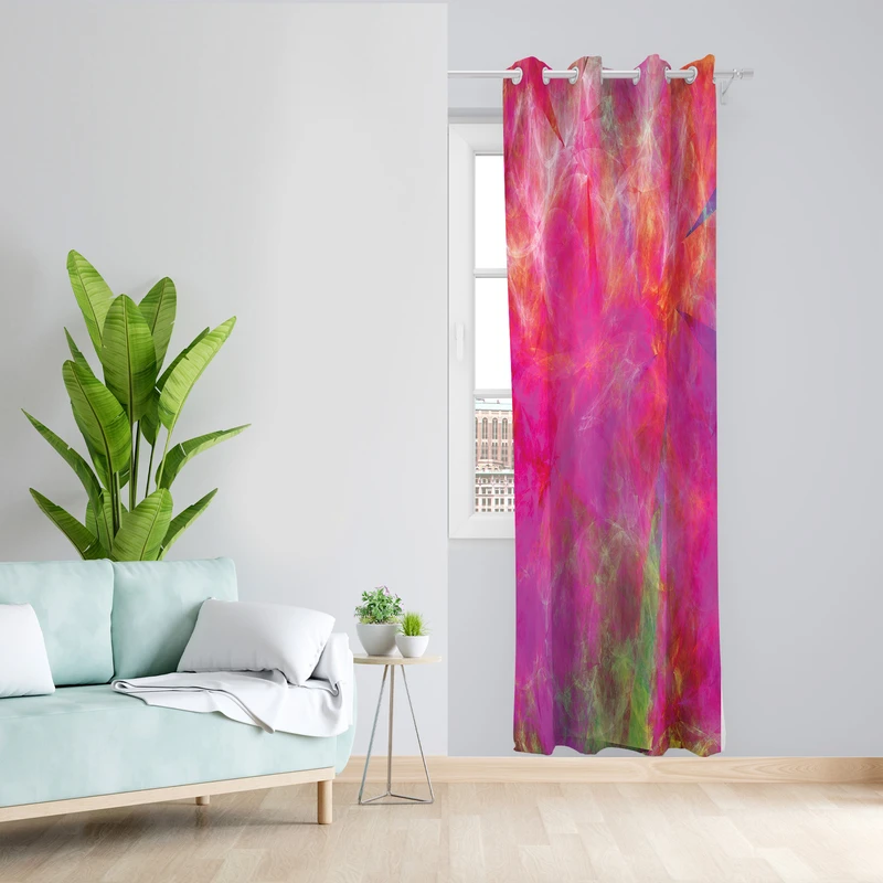 پرده طرح آبرنگی مدل مخمل پانچی کد 2479 z سایز 140x200 سانتی متر