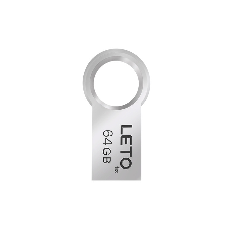 فلش مموری 64 گیگابایتی لتو مدل L16، با رابط USB Type-A و استاندارد USB 2.0، بدنه فلزی، طراحی بندانگشتی، قابلیت Plug & Play و مقاومت در برابر آب، ضربه و شوک و لرزش