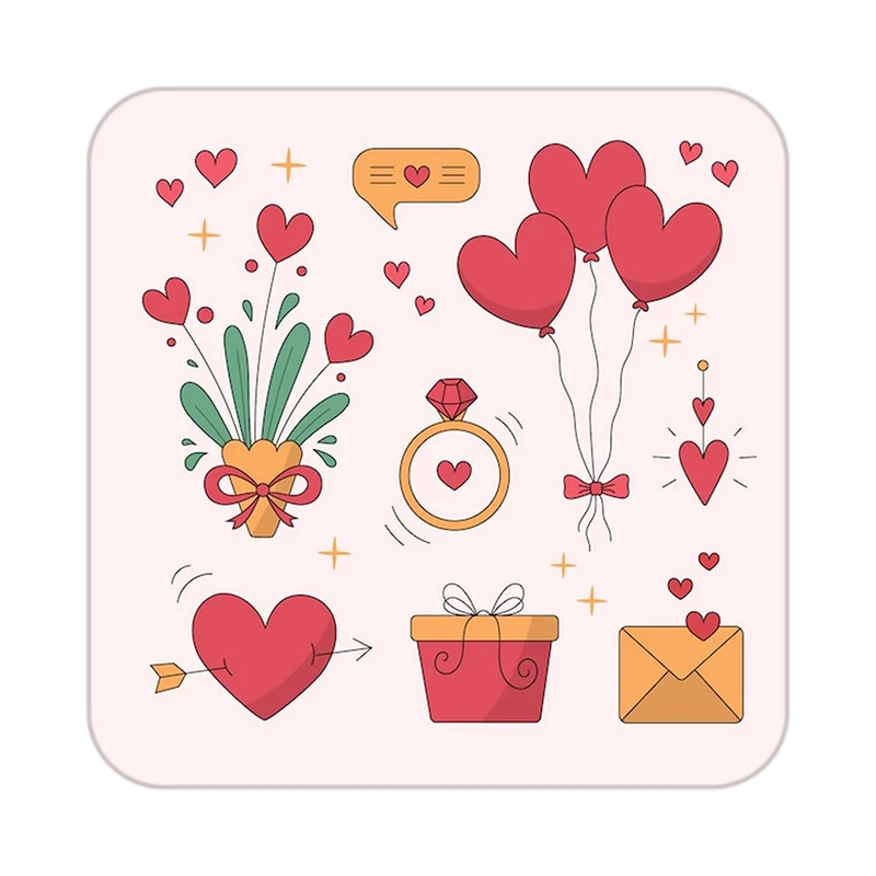 زیر لیوانی کاکتی طرح عاشقانه مدل mp38147