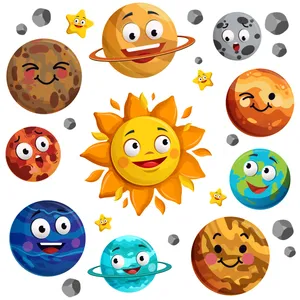 استیکر دیواری کودک تُکتم مدل cute galaxi مجموعه 26 عددی