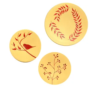 بشقاب دیوارکوب سفالی مدل 017b بسته 3 عددی