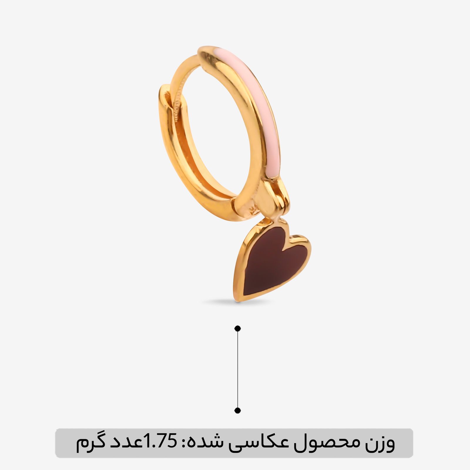 گوشواره حلقه‌ای طلا کم اجرت  18 عیار زنانه گلدم مدل E244013 -  - 3