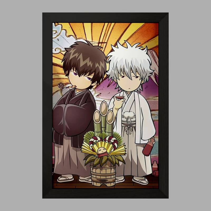 تابلو خندالو مدل گینتوکی و یامازاکی انیمه گینتاما  کد 12971