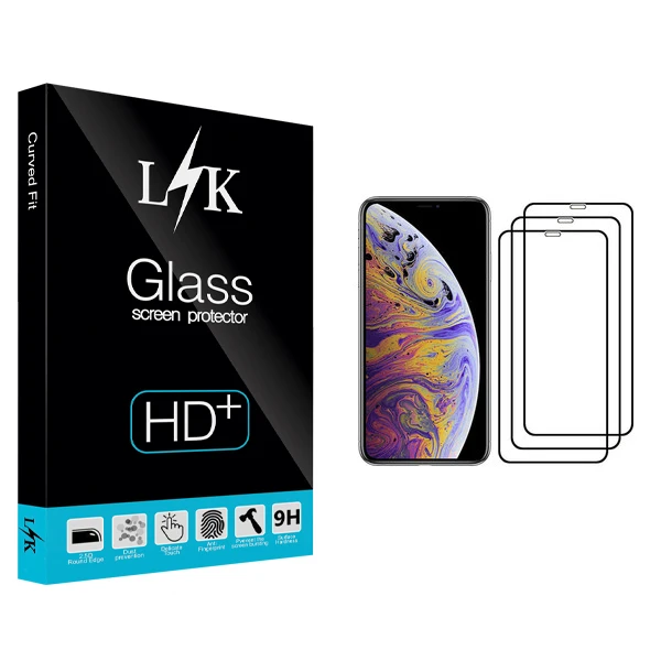محافظ صفحه نمایش ال کی مدل +LITE مناسب برای گوشی موبایل اپل iPhone XS Max بسته سه عددی