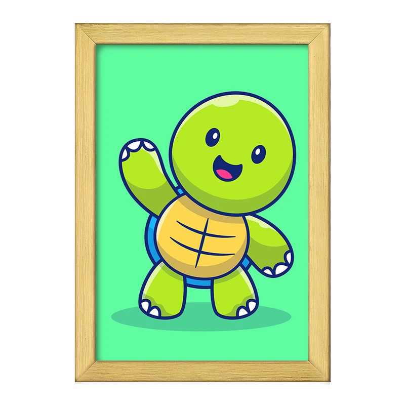 تابلو خندالو طرح حیوانات بامزه لاکپشت کد 29635