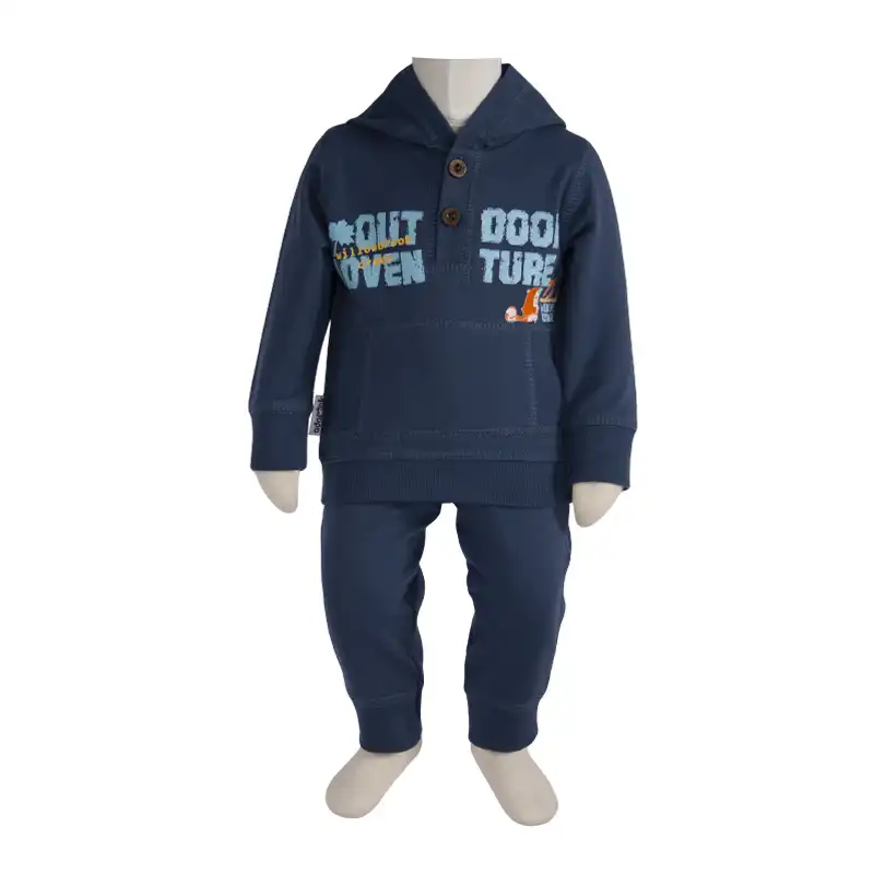 ست هودی و شلوار نوزادی آدمک مدل 01 کد 265000 رنگ سرمه ای