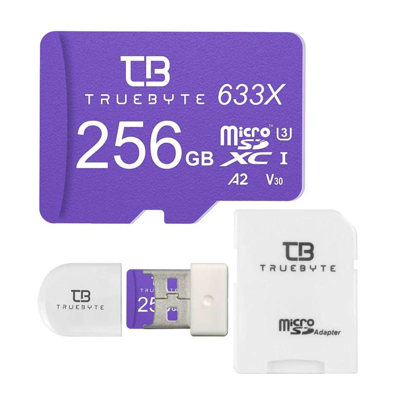 کارت حافظه microSDXC تروبایت مدل A2-V30-633X کلاس 10 استاندارد UHS-I U3 سرعت 95MBps ظرفیت 256 گیگابایت به همراه آداپتور SD و کارت خوان کارت حافظه microSDXC تروبایت مدل A2-V30-633X کلاس 10 استاندارد UHS-I U3 سرعت 95MBps ظرفیت 256 گیگابایت به همراه آداپتور SD و کارت خوان