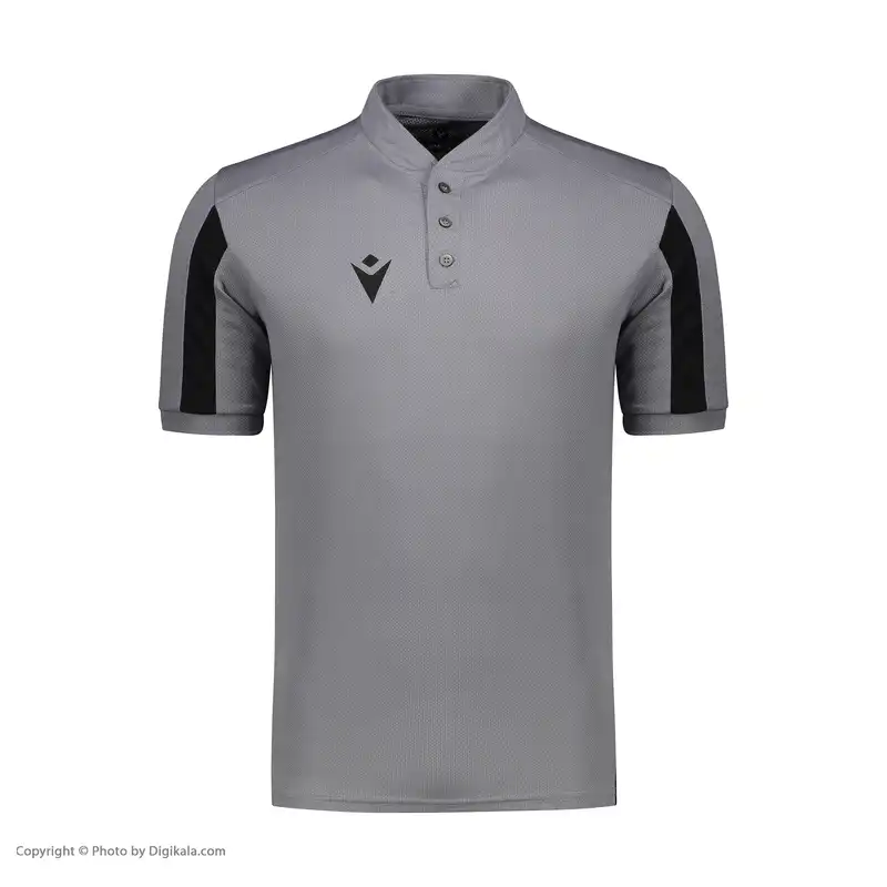 پولوشرت ورزشی مردانه مکرون مدل پورتو رنگ طوسی