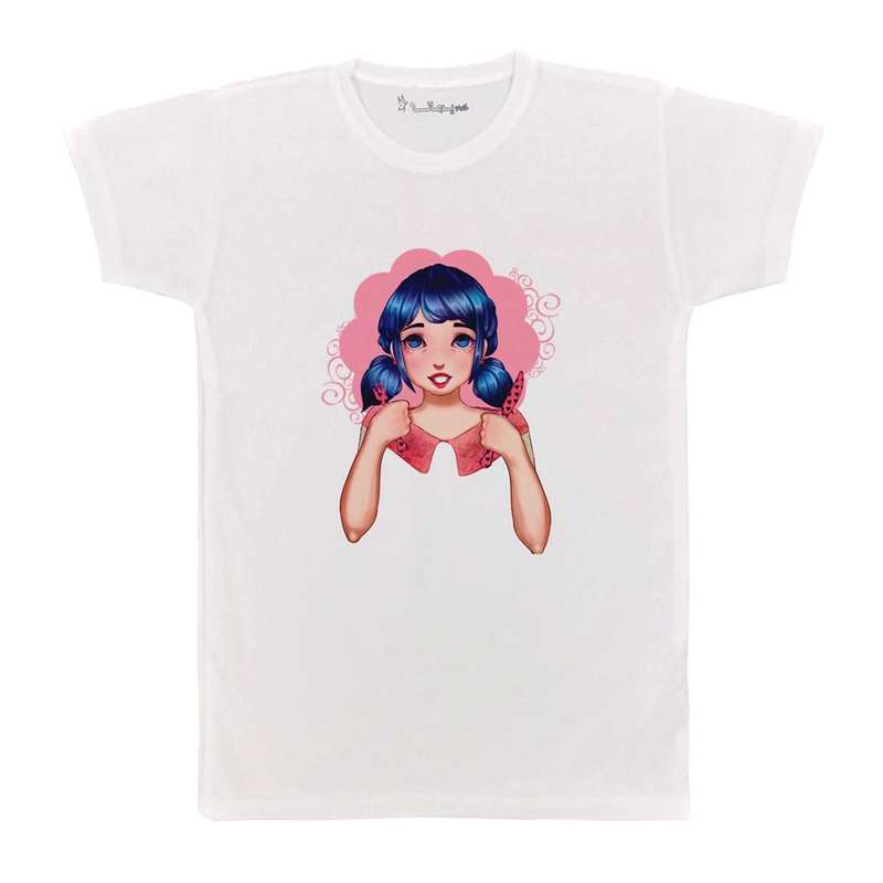 تی شرت بچگانه پرمانه طرح دختر کفشدوزکی کد pmt.5222