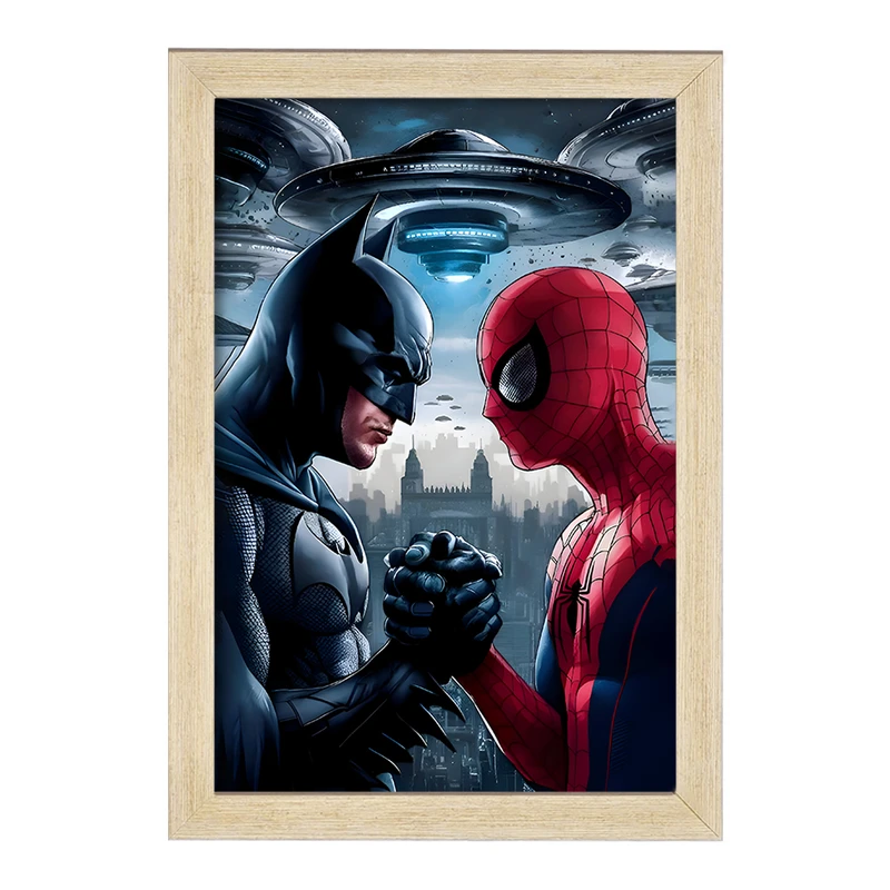 تابلو خندالو مدل مرد عنکبوتی و بتمن کد F9123