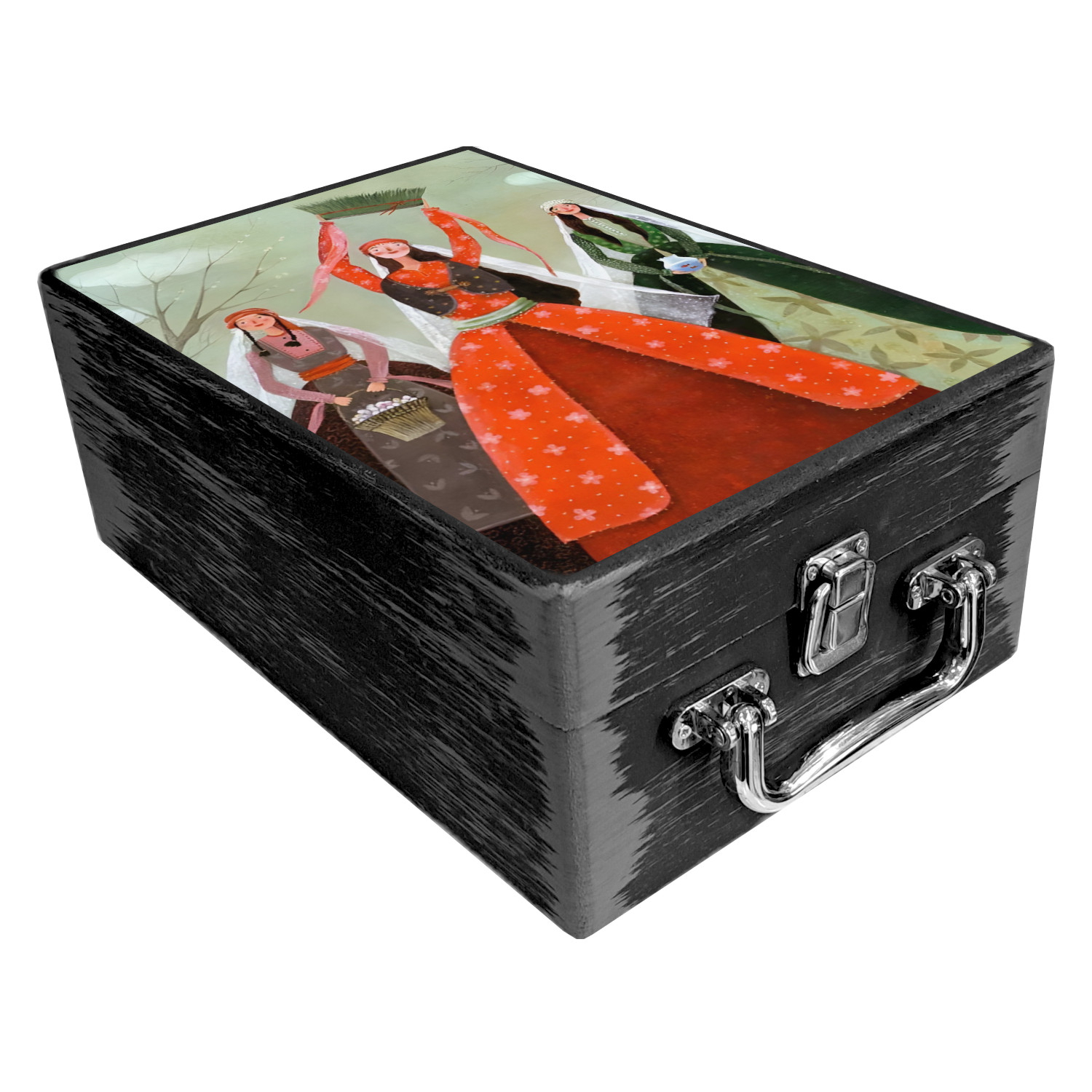 جعبه هدیه مدل چوبی بهاری کد WS777