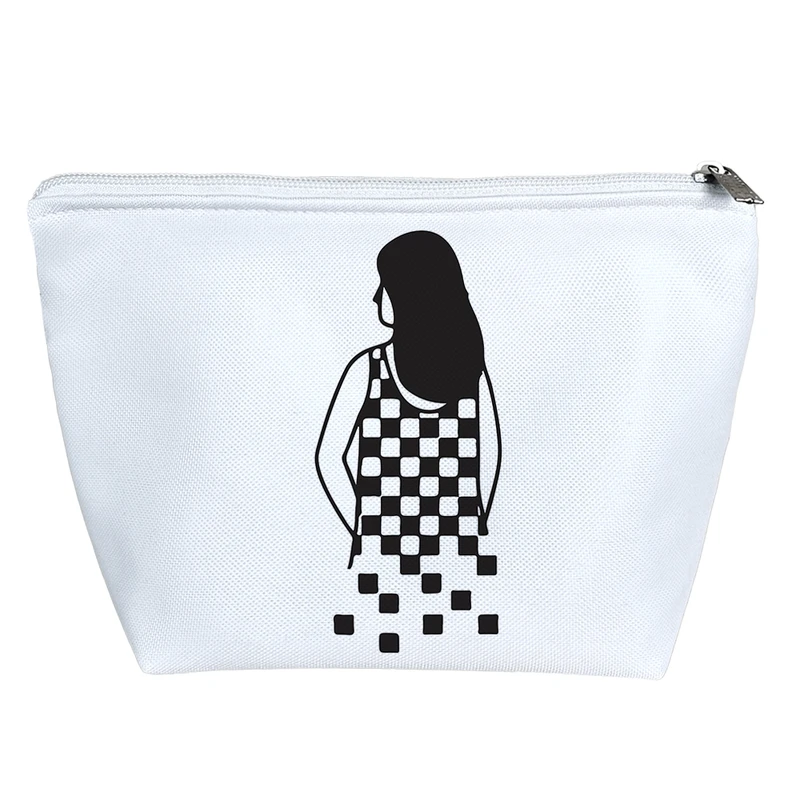 کیف لوازم آرایش دخترانه خندالو مدل دختر شطرنجی کد 6999