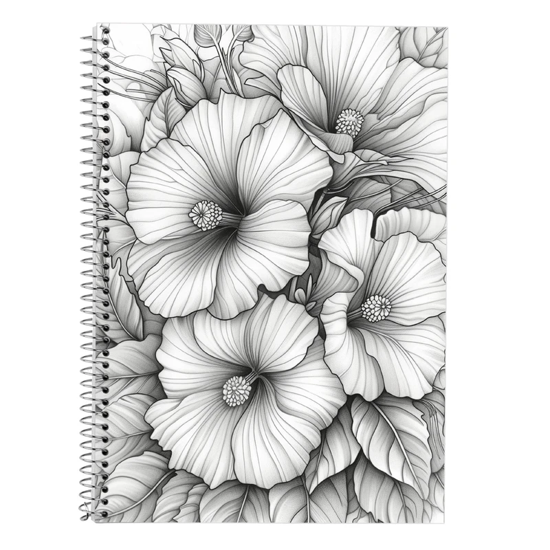 دفتر زبان 50 برگ مدوپد مدل سه خط طرح گل کد DF13886