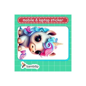 استیکر بامبیلیپ مدل کارت عابر طرح اسب تک شاخ رنگین کمانی کد 3011158