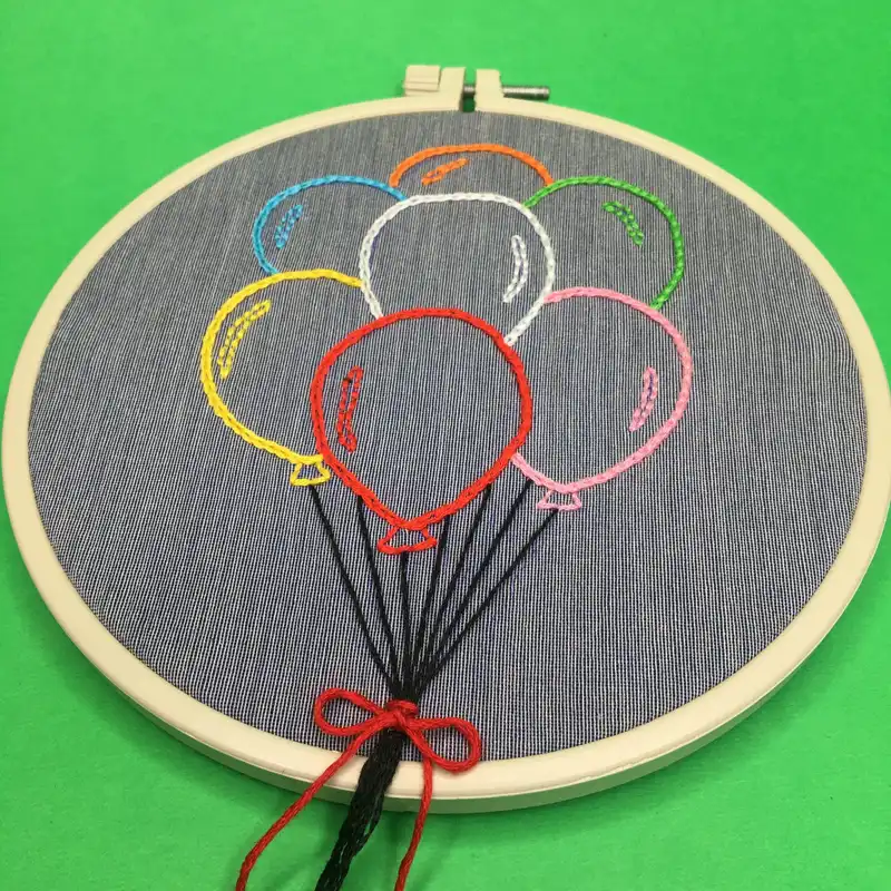 تابلو گلدوزی طرح بادکنک های رنگی کد M37