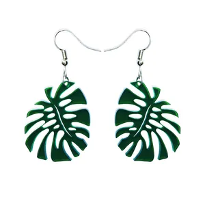 گوشواره دخترانه طرح monstera کد 01
