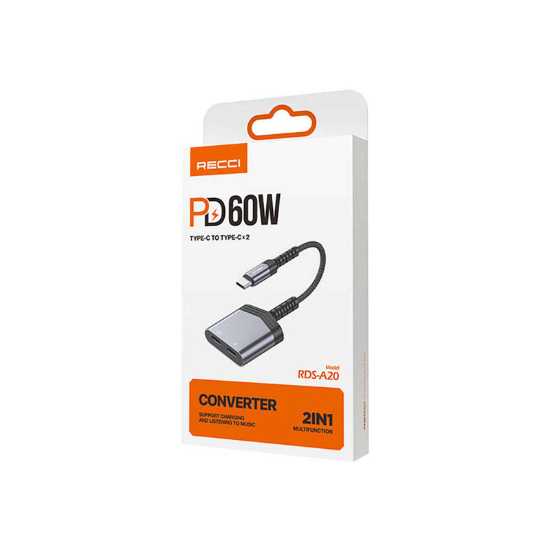 مبدل 1 به 2 USB-C رسی مدل RDS-A20