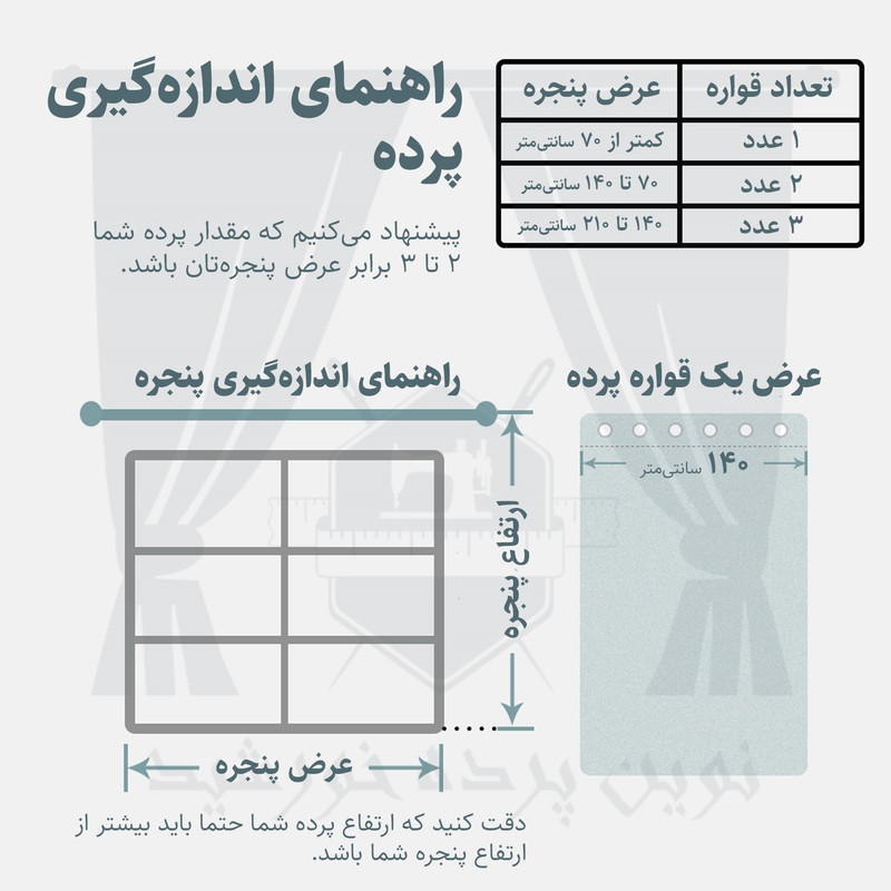پرده نوین پرده خورشید مدل کتان GB311 سایز 280x140 سانتی متر