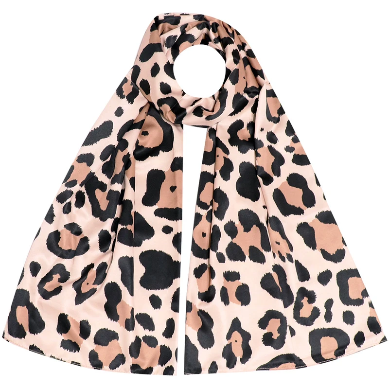 شال زنانه مدل ابریشم طرح پلنگی کد ab495