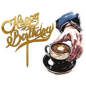 تاپر تزیین کیک مدل مردانه کدm1 مجموعه 2 عددی