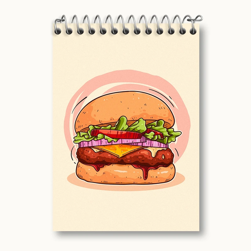 دفتر یادداشت 50 برگ خندالو مدل فست فود (Fast Food) کد 36565