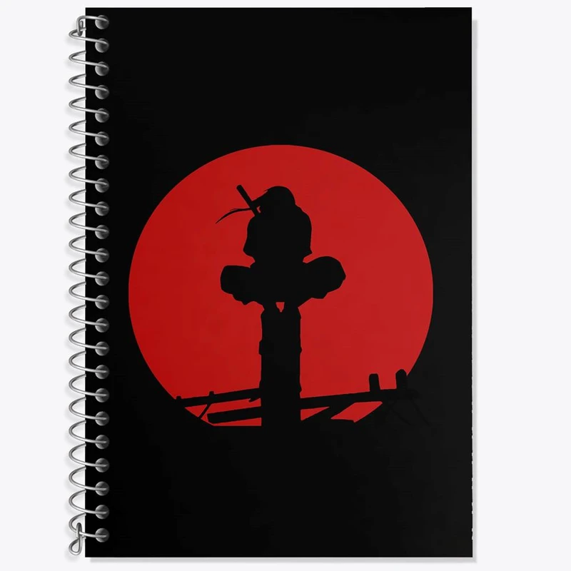 دفتر زبان 50 برگ خندالو مدل دو خط طرح اوچیها ایتاچی انیمه ناروتو Naruto کد 11243