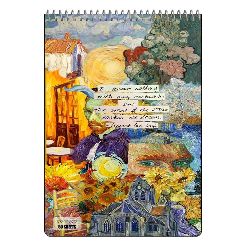 دفتر نقاشی 50 برگ سیمی کارنیکا طرح شب پرستاره فانتزی ون گوگ Fantasy Starry Night Van Gogh کد 88548