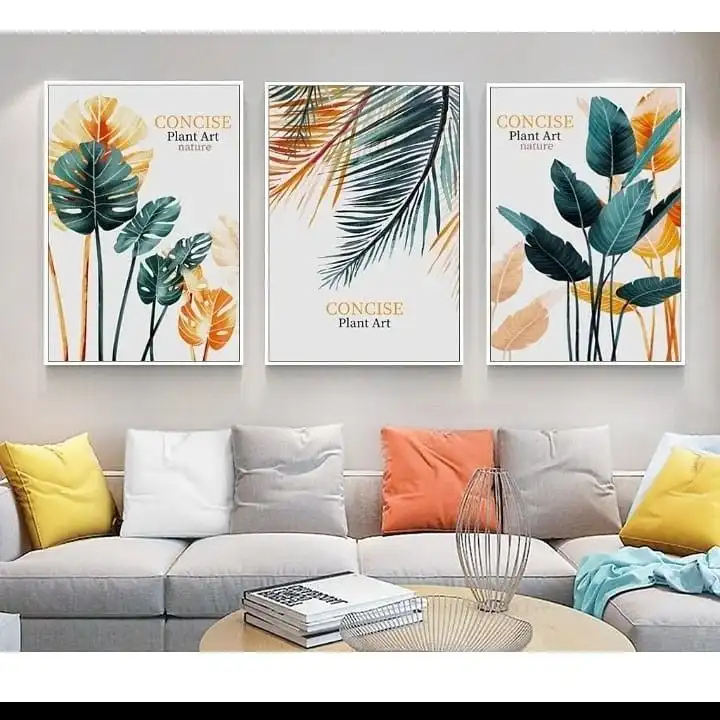 تابلو مدل دکوراتیو برگ انجیری کد 973 مجموعه 3 عددی