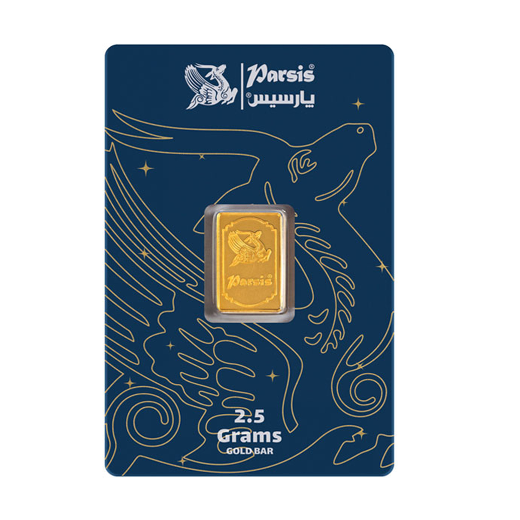 شمش طلا 24 عیار پارسیس مدل Zarmehr 2.5 بسته 2 عددی