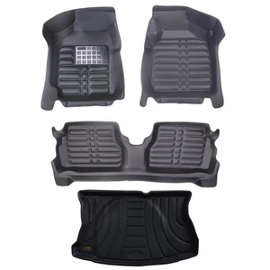 کفپوش پنج بعدی خودرو زرین فرش مدل a.m مناسب برای کوییک به همراه کفپوش صندوق خودرو